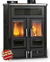 Klover BI-FIRE MID Kombi Kaminofen Holz Pellet wasserführend Keramik schwarz 27,4 kw